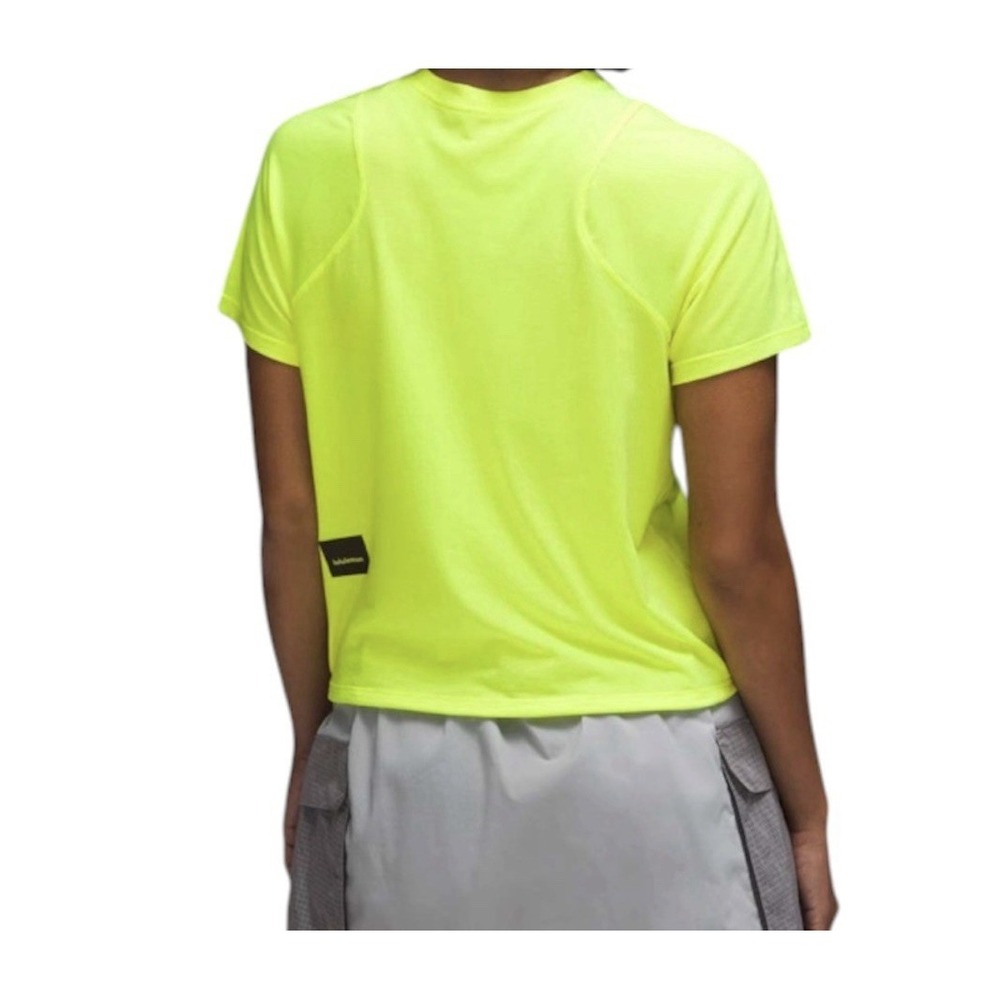 LULULEMON LIGHTWEIGHT CINCH HEM‎ HIKING T-SHIRT Top HIGHLIGHT Yellow Size 10